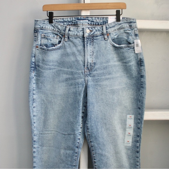 Old Navy High-Waisted OG Straight Ankle Jeans Light Blue Wash Size 14 NWT - Picture 2 of 13